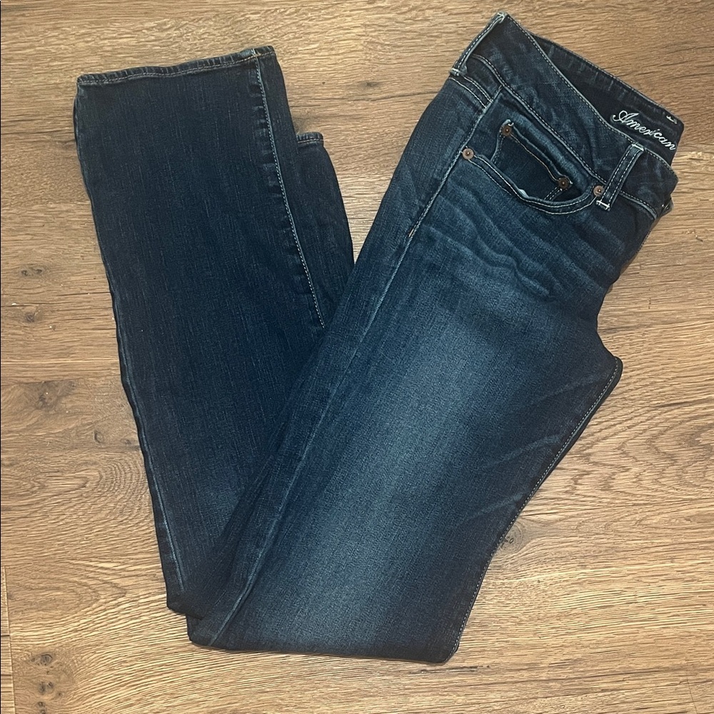 American Eagle Outfitters Women's Deep Indigo Straight Jeans